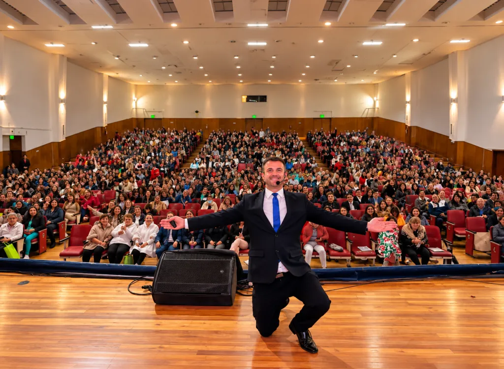 Pablo Cúnsolo ante un auditorio lleno